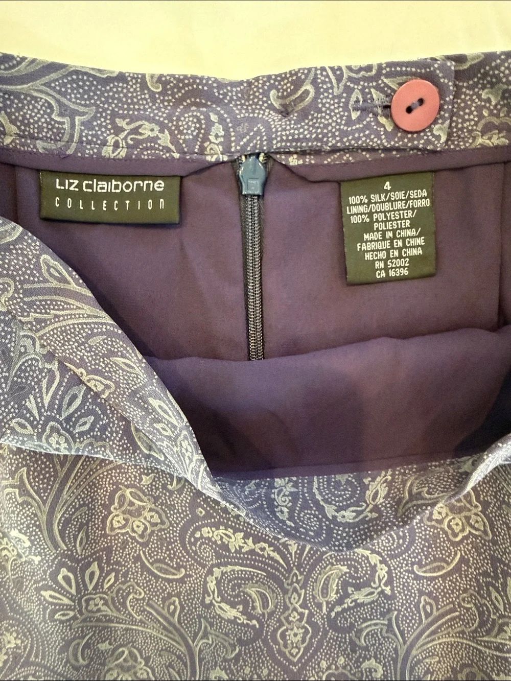 90s Silk Paisley Liz Claiborne Collection Maxi Skirt - Picture 5 of 6